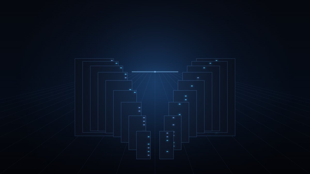 Interior of a high-density data center dedicated to artificial intelligence